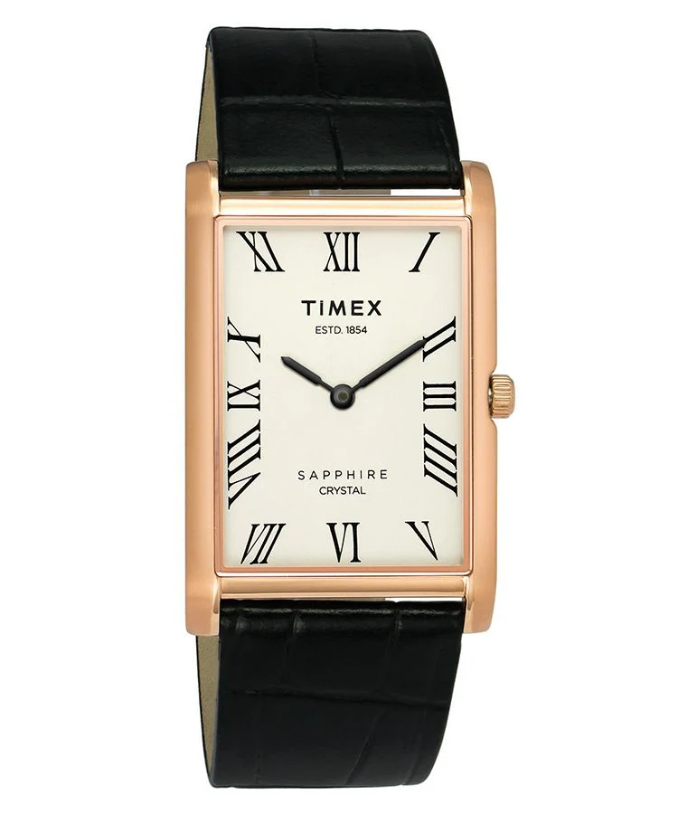 Timex Empera Men's Silver Dial Rectangle Case 2 Hands Function Watch -TWEG17304