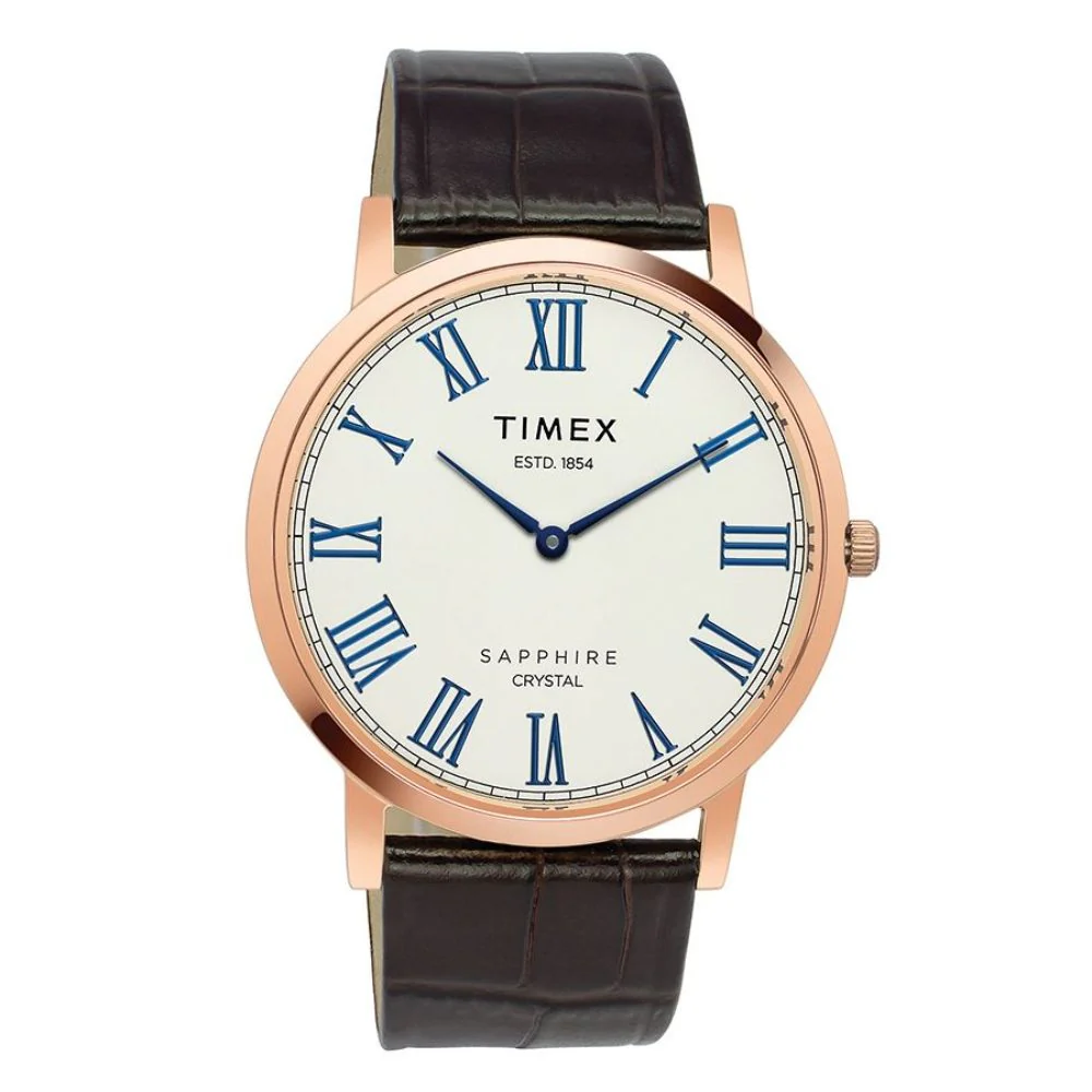 Timex Empera Men's Silver Dial Round Case 2 Hands Function Watch -TWEG17404