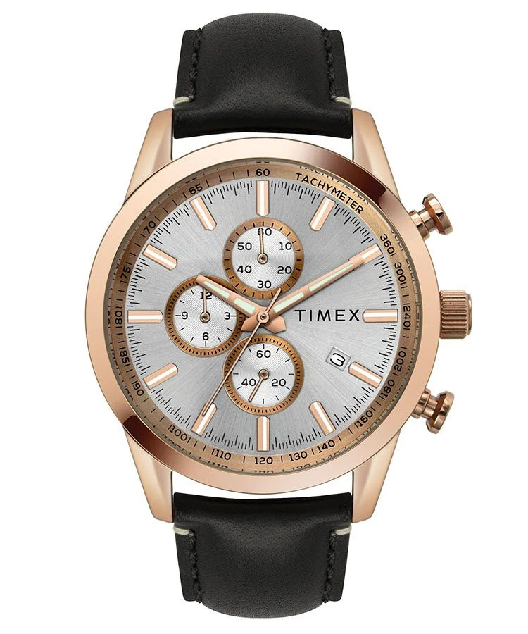 Timex E Class Men's Grey Dial Round Case Chronograph Function Watch -TWEG17602