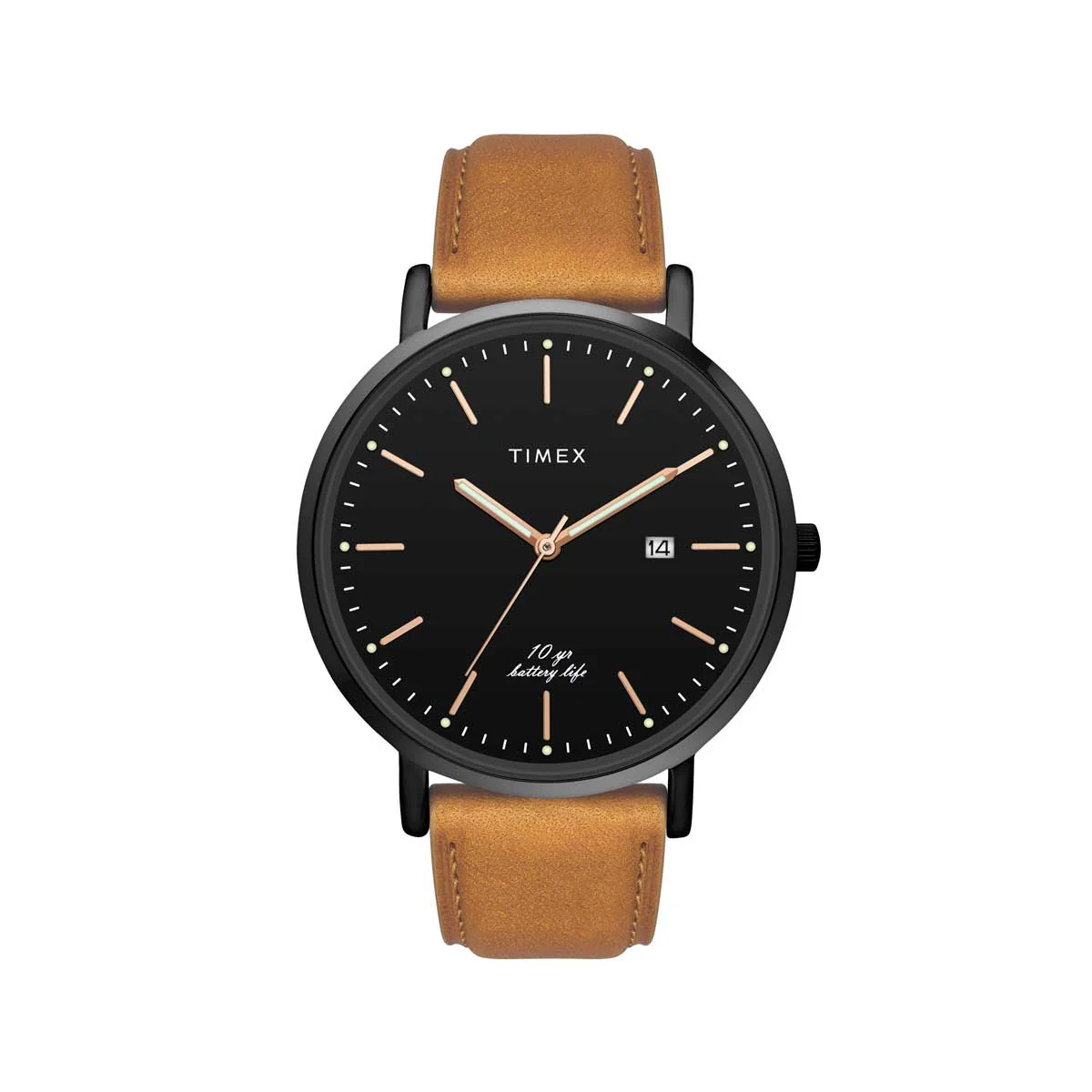 Timex Empera Men's Black Dial Round Case 10 Year Battery Life  Date Function Watch -TWEG17710