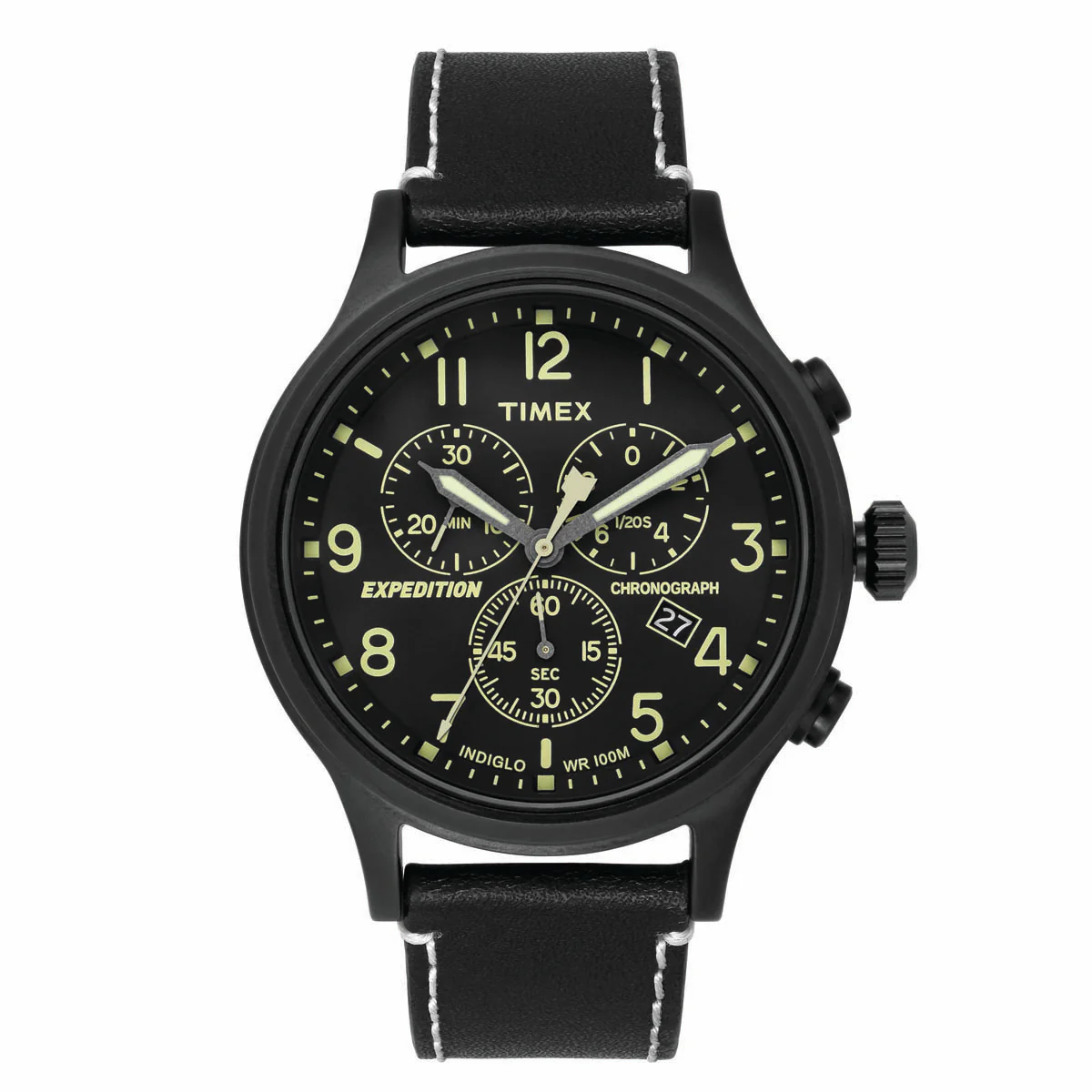 Timex Fashion Men's Black Dial Round Case Chronograph Function Watch -TWEG18204
