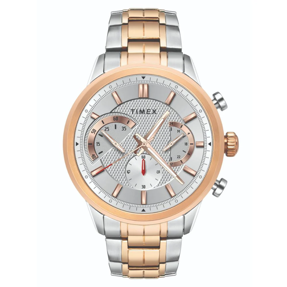 Timex E Class Men's Silver Dial Round Case Chronograph Function Watch -TWEG18602