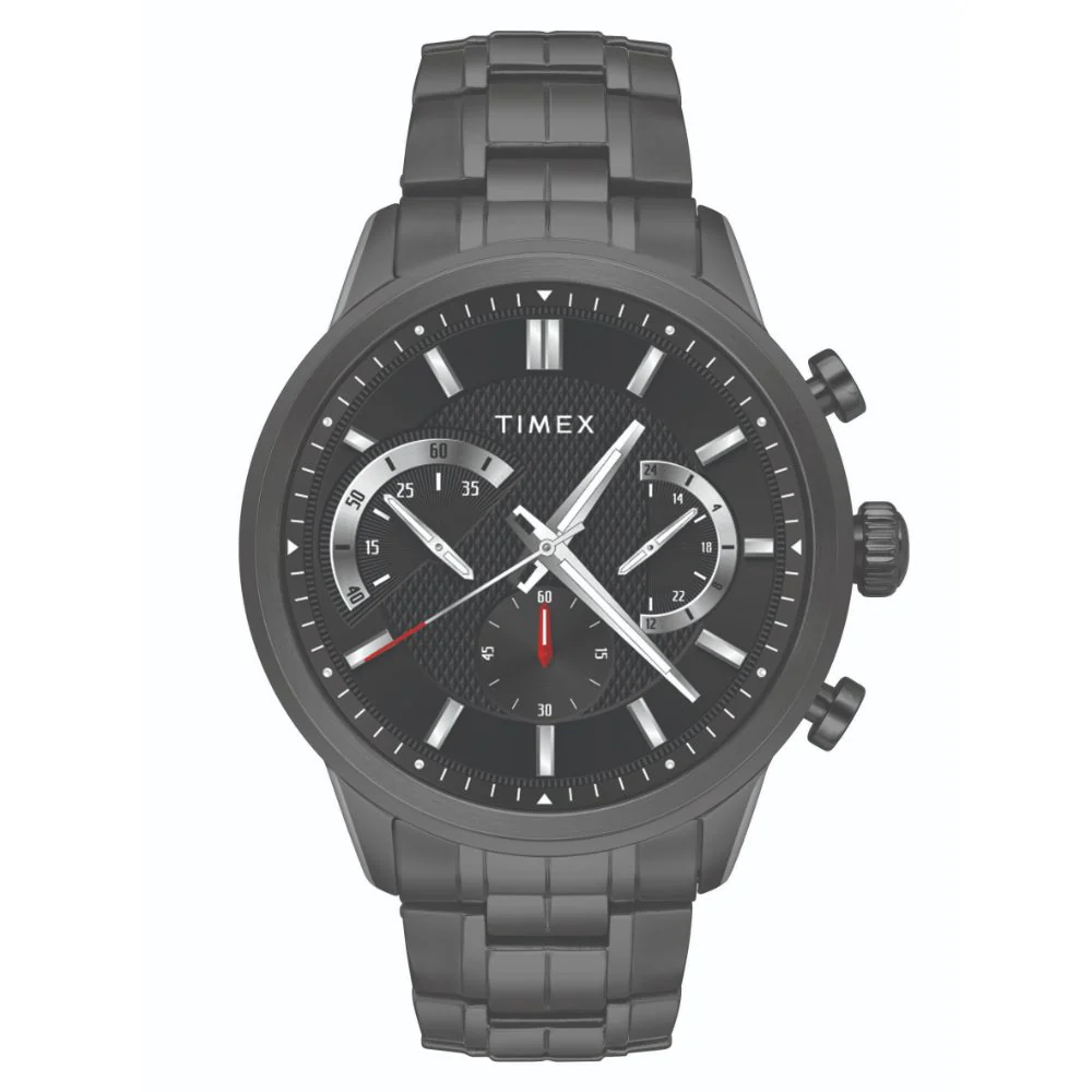 Timex E Class Men's Black Dial Round Case Chronograph Function Watch -TWEG18605
