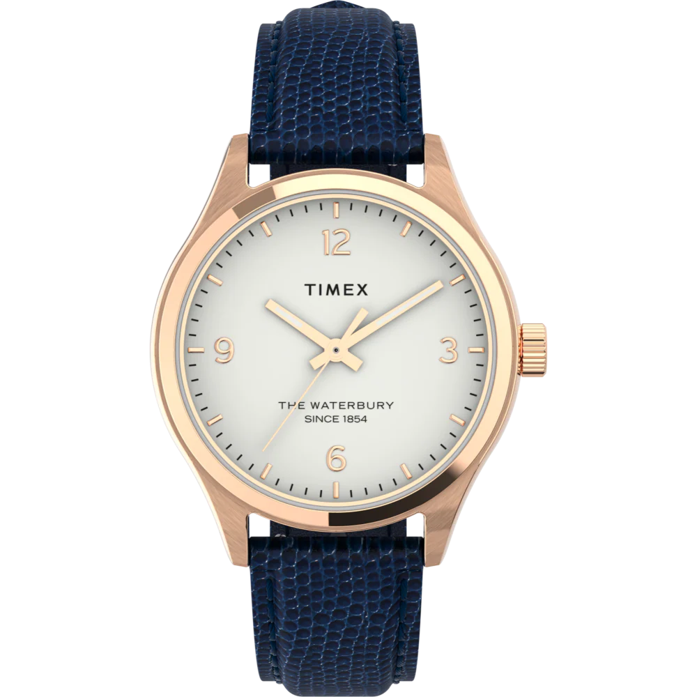 Waterbury Traditional 34mm Leather Strap Watch