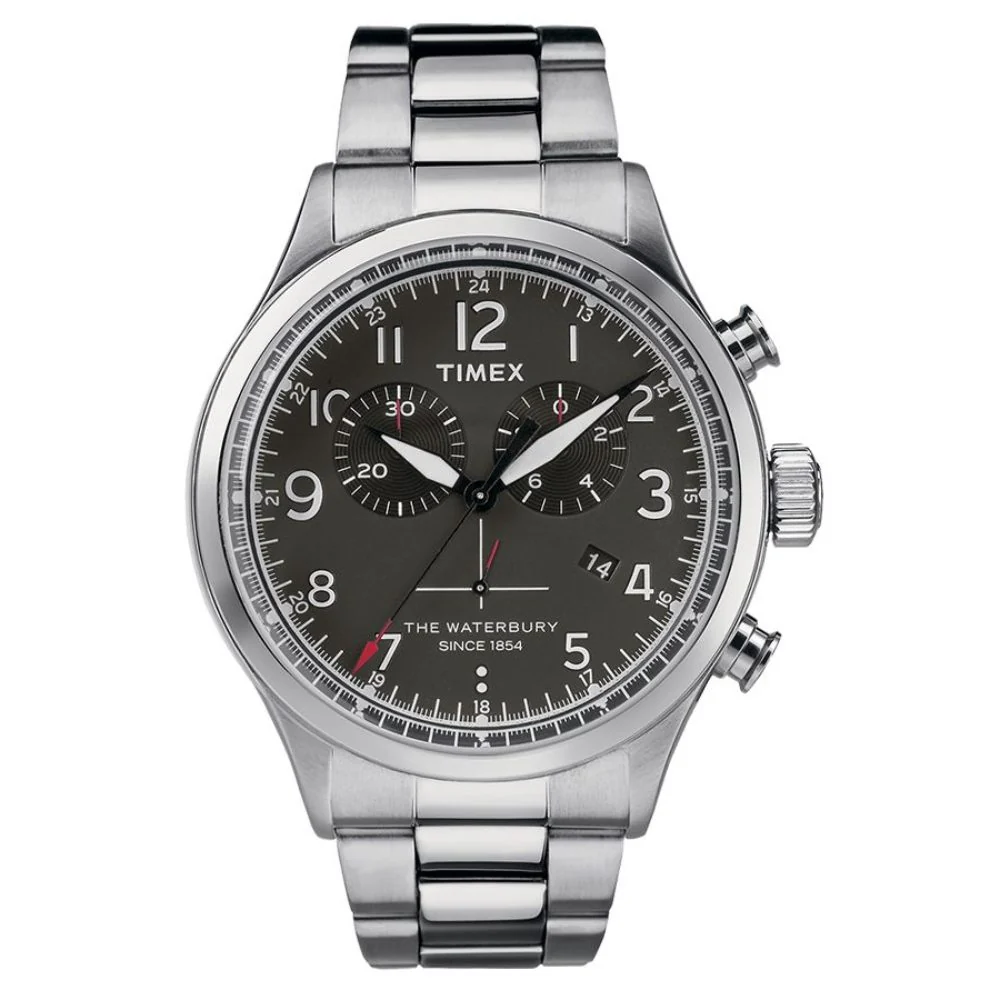 Timex Heritage Collection Men's Quartz Analog Stainless Steel Dial Round Case Chronograph Function  Watch -TW2R38400